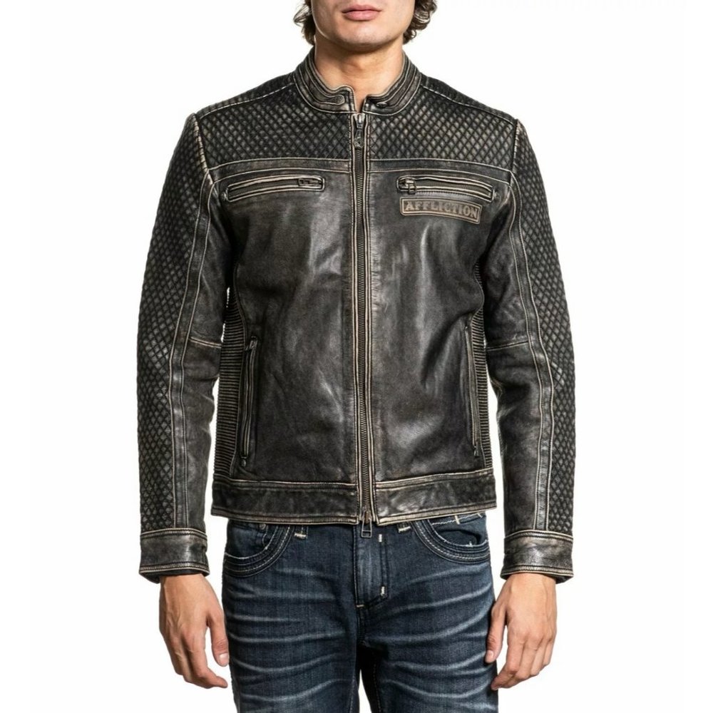 AFFLICTION Men's Jacket ONYX BLADE LEATHER JACKET - Picture 3 of 11